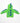 Back of green toddler dinosaur hoodie with blue spikes down the hood and back