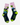 Navy crew socks with a pink sky, green trees and blue Ice Age animals, lettered La Brea Tar Pits