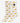 White crew socks with a repeating yellow and orange dinosaur print