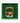Square green-framed metal ornament showing a saber-toothed cat in a forest under a La Brea Tar Pits banner