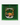 Square green-framed metal ornament showing a saber-toothed cat in a forest under a La Brea Tar Pits banner