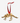 Gold-tone stegosaurus skeleton ornament hanging from a red ribbon